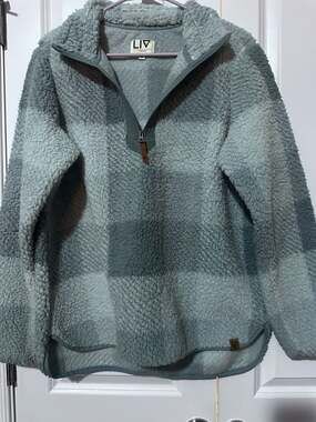 Liv Outdoor Women's Buffalo Plaid Quarter-Zip Sherpa Pullover